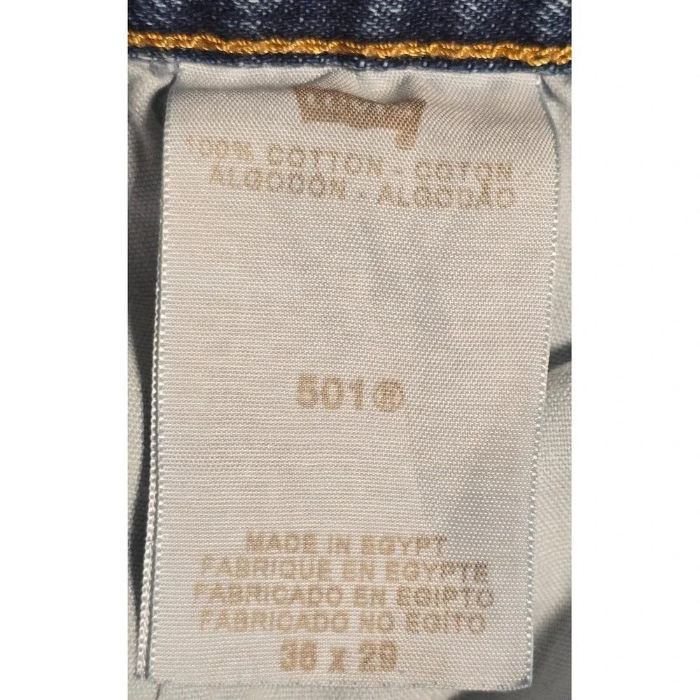 Y2K Levis 501 Original Mens Straight Button Fly Blue Jeans 36x29 Light wash 1091